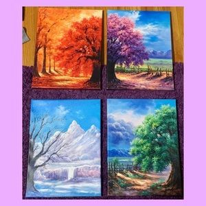 4 season canvases☀️❄️🌸🍁